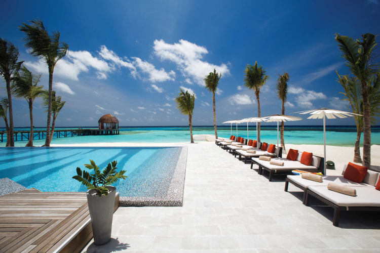Sun loungers by the pool